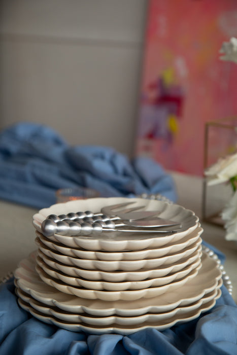 Scallop Ivory 8" Ceramic Plate