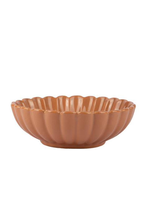 Scallop Mocha Mousse Large Ceramic Bowl