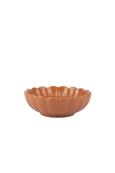 Scallop Mocha Mousse Small Ceramic Bowl