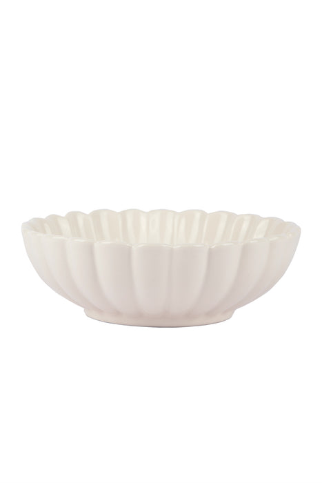 Scallop Ivory Large Ceramic Bowl