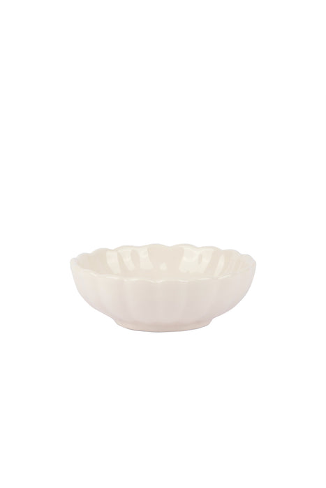 Scallop Ivory Small Ceramic Bowl