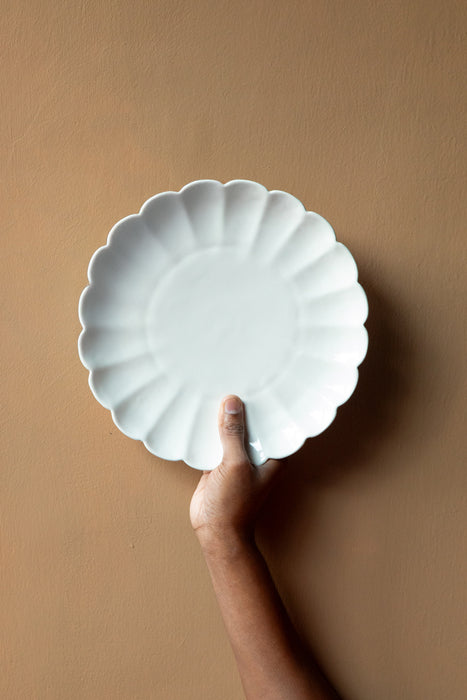 Scallop Ivory 10" Ceramic Plate