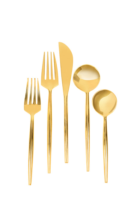 Moon Pure Brass Cutlery Set