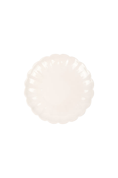 Scallop White 8" Ceramic Plates