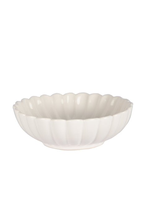 Scallop White Large Ceramic Bowls