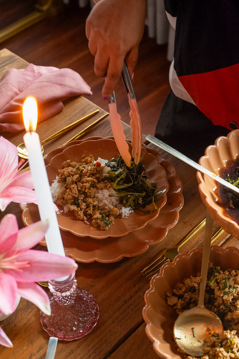 Scallop Mocha Mousse 8" Ceramic Plate