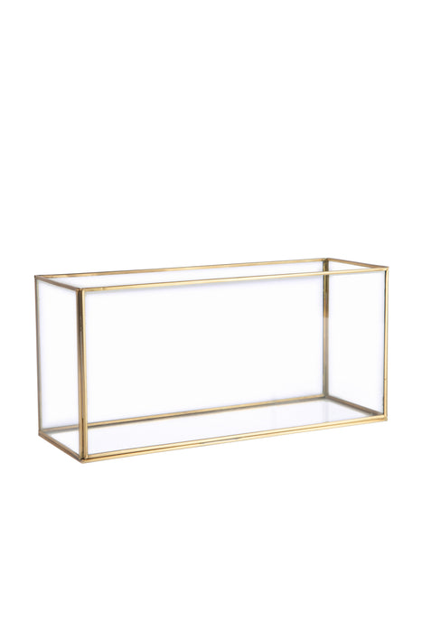 Brass Rectangular Glass Box