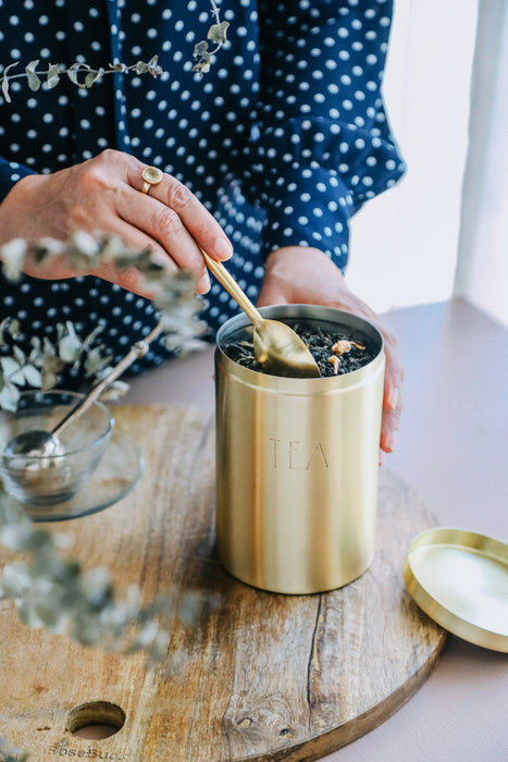 Brass Tea and Sugar Canister Set