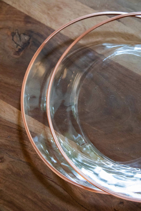 Copper Rim Glass Plates