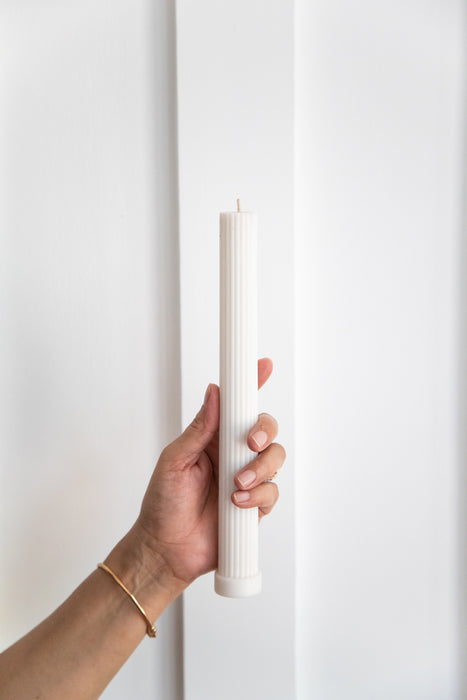 Ribbed Tapered 11" Soy Candle