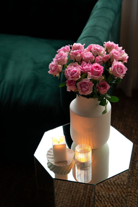 Clear Ribbed Glass Tea Light Holders