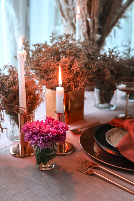 Copper Circular Candle Stand Set