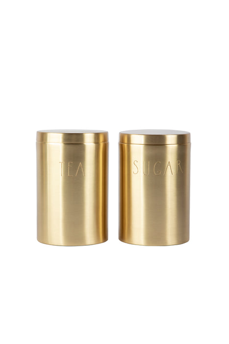 Brass Tea and Sugar Canister Set