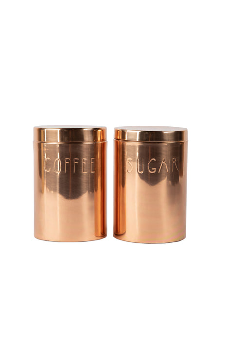 Copper Coffee and Sugar Canister Set