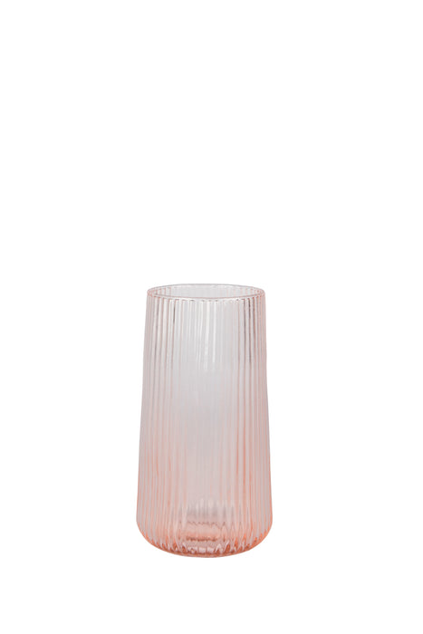 Pink Fluted Highball Glasses