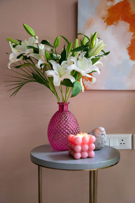 Pink Bubble Candle
