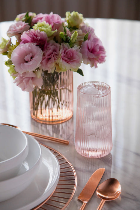 Pink Fluted Vase