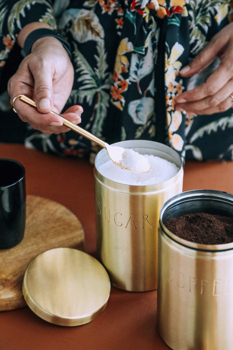 Brass Coffee and Sugar Canister Set