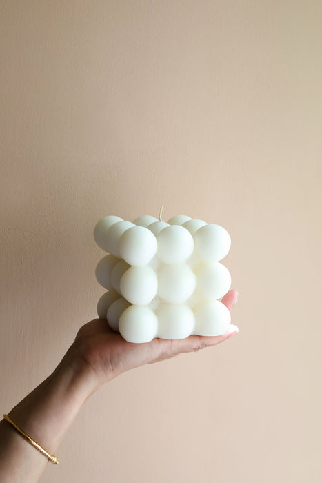 White Bubble Candle