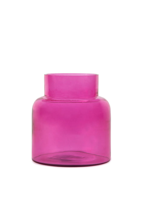 Pink Wide-mouth Glass Vase