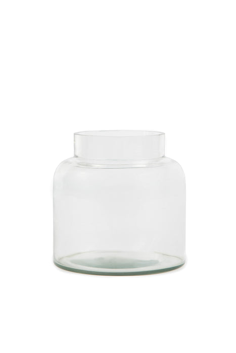 Clear Wide-mouth Glass Vase