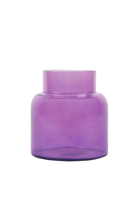 Purple Wide-mouth Glass Vase