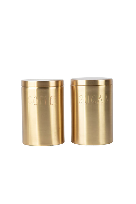 Brass Coffee and Sugar Canister Set